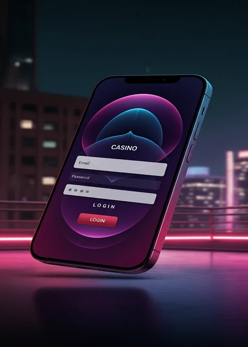 Interface de login Royal Reels avec connexion sociale intégrée